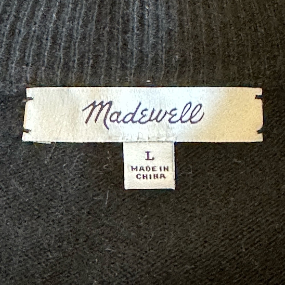 Madewell | Black Mock Neck Wool Blend Sweater, Size L - Picture 4 of 7